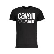 Cavalli Class Svart T-shirt med Logo Print Black, Herr