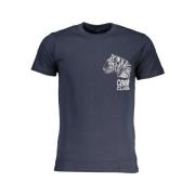 Cavalli Class Tryck Logo Rund Hals T-shirt Blue, Herr