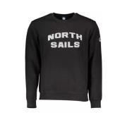 North Sails Svart Sweatshirt med Rund Hals Black, Herr