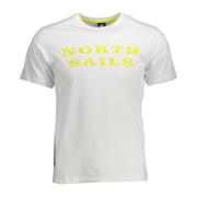 North Sails White Cotton T-Shirt White, Herr