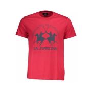 La Martina Chic Pink Tee med tidlös elegans Red, Herr