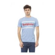 Baldinini Trendig Herr T-shirt med Logomönster Blue, Herr