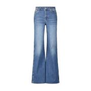 7 For All Mankind Högmidjade Flare Jeans Blue, Dam