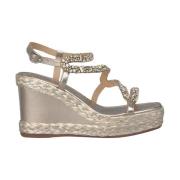 Alma EN Pena Pärlad Zigzag Kil Sandal Yellow, Dam