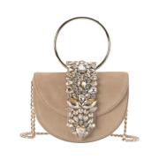 Alma EN Pena Måne Flap Clutch Väska Beige, Dam