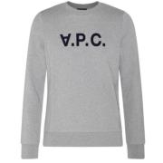 A.p.c. Grå Sweatshirt med Logotyp Gray, Dam