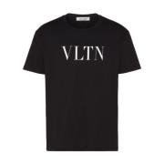 Valentino Garavani Svart Vltn Print Bomull T-shirt Black, Herr