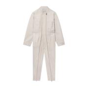 Stella McCartney Iconics Dragkedja Jumpsuit Kräm Beige, Dam