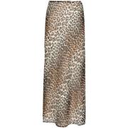 Ganni Leopardmönstrad Chiffong Maxi Kjol Multicolor, Dam