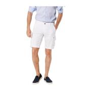 Mason's Slim Cargo Bermuda i Stretch Satin White, Herr