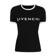 Givenchy Tvåfärgad Logo Print T-shirt Black, Dam