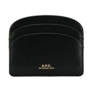 A.p.c. Svart Läder Kreditkort Plånbok Black, Dam