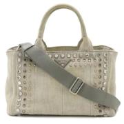 Prada Vintage Pre-owned Tyg totevskor Beige, Dam