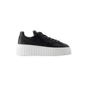 Hogan Laeder sneakers Black, Dam