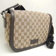 Gucci Vintage Pre-owned Canvas axelremsvskor Beige, Dam