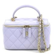 Chanel Vintage Pre-owned Laeder axelremsvskor Purple, Dam