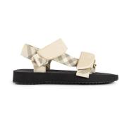 Burberry Trek Sandal med Signatur Check Rem Beige, Dam