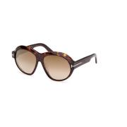 Tom Ford Brun Spegel Solglasögon Mörk Havana Ram Brown, Dam