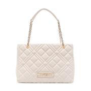 Love Moschino Quiltad Kedjelänk Handväska Beige, Dam