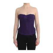 Ermanno Scervino Lila Spets Bustier Korsett Purple, Dam