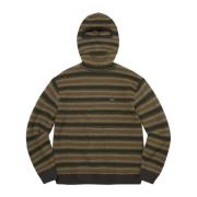 Supreme Begränsad upplaga Balaclava/Turtleneck Sweater Olive Stripe Gr...