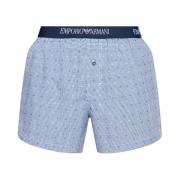 Emporio Armani Boxershorts med rutmönster Blue, Herr