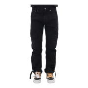 Off White Canvas Cargo Pant Wave Style Black, Herr