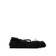 Simone Rocha Svart Läder Criss Cross Ballerinas Black, Dam