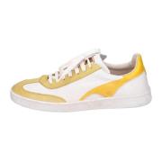 Moma Vintage Lädersneakers för Kvinnor Yellow, Dam