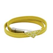 Prada Vintage Pre-owned Laeder armband Yellow, Dam