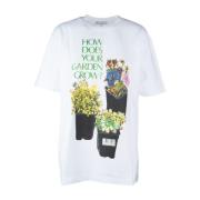 JW Anderson Avslappnad Bomull T-shirt White, Dam