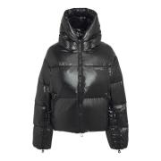 Duvetica Svart huva dunjacka Aw23 Black, Dam