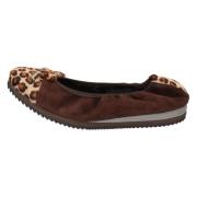 Calpierre Suede Ballet Flats för Kvinnor Brown, Dam