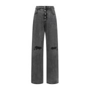 MM6 Maison Margiela Svarta Wide Leg Jeans Gray, Dam