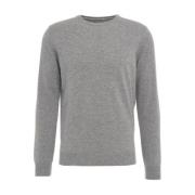 Kangra Grå Stickad Ärm Patched Pullover Gray, Herr