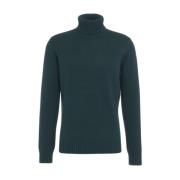 Kangra Grön Stickad Turtleneck Tröja Aw24 Green, Herr