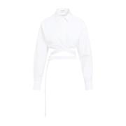 Alaïa Vit Korsad Design Skjorta White, Dam