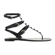 Valentino Garavani Svarta Rockstud Sandaler Ss22 Black, Dam