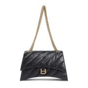 Balenciaga Svart Crush Chain Crossbody Väska Black, Dam