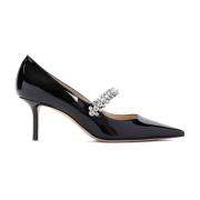 Jimmy Choo Svart Lackläder Kristall Pumps Black, Dam