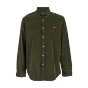 Polo Ralph Lauren Grön Corduroi Button Down Skjortor Green, Herr