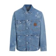 Carhartt Wip Blå Bomullsstämpeljacka Aw24 Blue, Herr