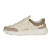 Boggi Milano Tumbled Läder Sneakers Beige, Herr