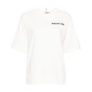 Moncler Vit Jersey Crew Neck Logo T-shirt White, Dam