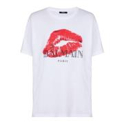 Balmain Relaxed T-shirt med Kiss-tryck White, Herr