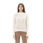 Alpha Studio Mysig Ivory Mock Neck Sweater White, Dam