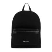 Off White Core Svart Nylon Ryggsäck Black, Herr