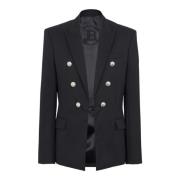 Balmain Ull 6-knappjacka Black, Herr