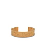 Balmain Guldton bh-manschett armband med logotyp Yellow, Dam