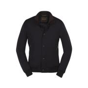 Moorer Acqua Line Bomberjacka med Mockadetaljer Blue, Herr